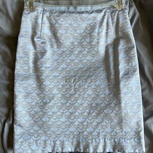 H&M Light Blue Scallop Jacquard Pencil Skirt 0 2 24